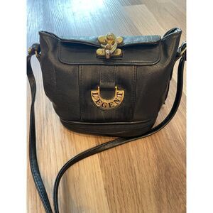 L'egent Black Faux Leather Purse Buckle Bucket Bag Y2K Vintage Buckle Accent